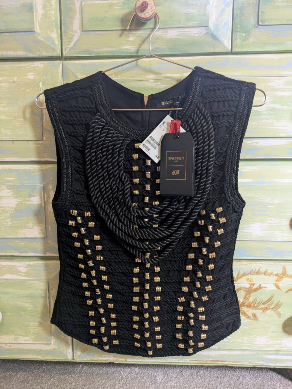 NWT BALMAIN x H&M Women's Sleeveless Rope Top - Picture 4 of 8